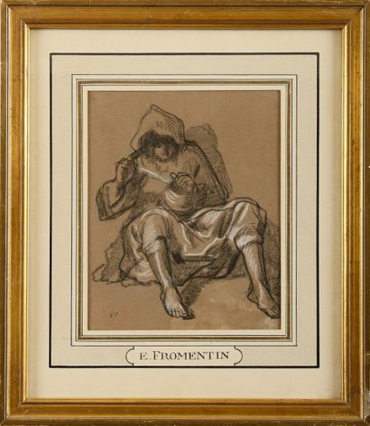 null Eugène FROMENTIN (1820-1876)
Arabe à la canne (recto & verso) - Oriental assis...