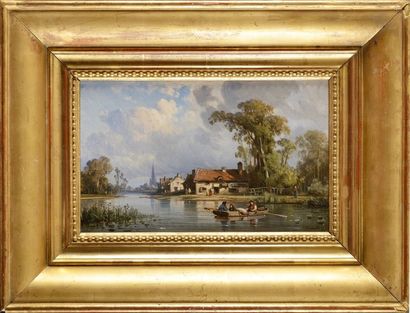 null Charles Euphrasie KUWASSEG (1838-1904)
Barque sur la rivière près d’une ville
Huile...