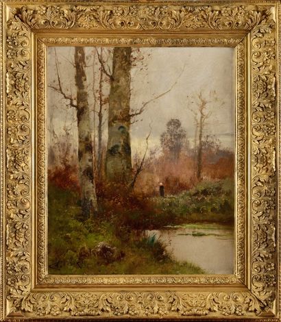 null Charles CLAIR (1860-1930)
Mare aux grands arbres
Huile sur toile (traces de...