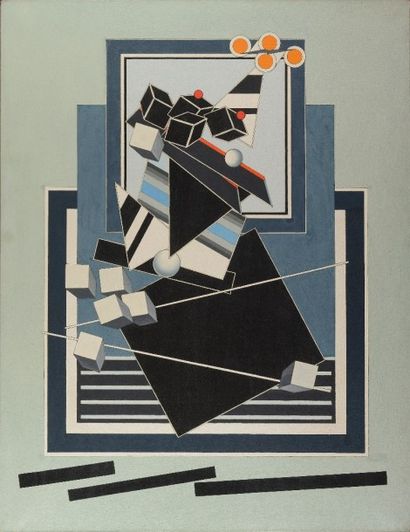 null ALAIN LE YAOUANC (Né en 1940) Composition Huile sur toile 180 x 140 cm