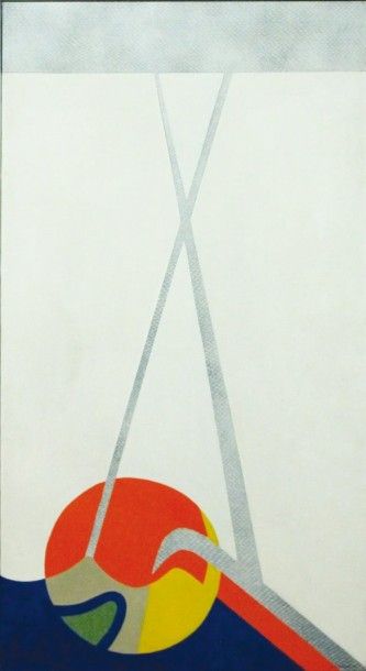 null JAMES PICHETTE (1920-1996) Espace blanc à l'x, 1987 Huile sur toile Signée en...