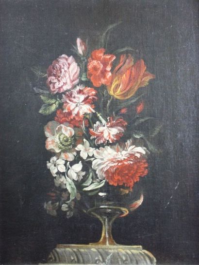 null Dans le goût de Mario NUZZI (1603-1673) Bouquet de fleurs Paire d'huiles sur...