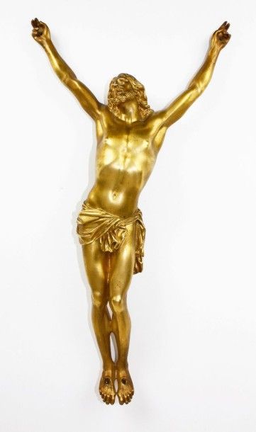 null CRUCIFIX en bronze doré. Début XIXème siècle Haut : 37 cm