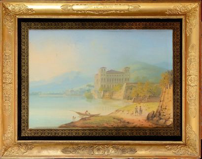 null Carl Martin LAEISZ (1803-1864) Vue de Naples et du Vésuve Un Palais à Naples...
