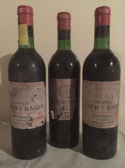 null 3 blles 1966 Château LYNCH BAGES (Pauillac) bons niveaux/1EA