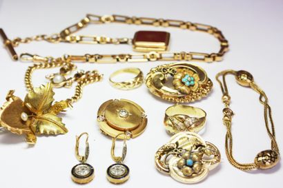 null Lot de bijoux, composé de différents BRACELETS dont un orné d'un motif en émail...