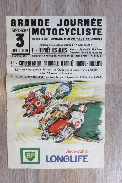 null Affiches Grand Prix de France de Vitesse le 29 Mai 1966. 30 x 41 cm et Grande...