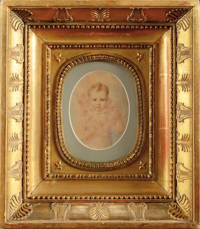  Jean-Baptiste ISABE Y (1767-1855) «Portrait du Roi de Rome en buste de trois-quarts...