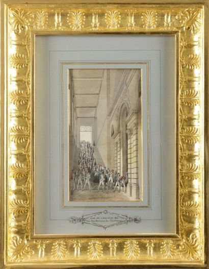  Pierre François Léonard FONTA INE (Pontoise, 1762 - Paris, 1853) «Vue de l’escalier...