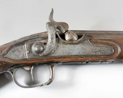 null très beau fusil de chasse double à silex ayant appartenu à Louis Bonaparte ou...