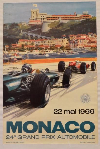 null Michael TURNER ( Anglais, né en 1934) "Grand Prix de Monaco 1966" Affiche originale,...