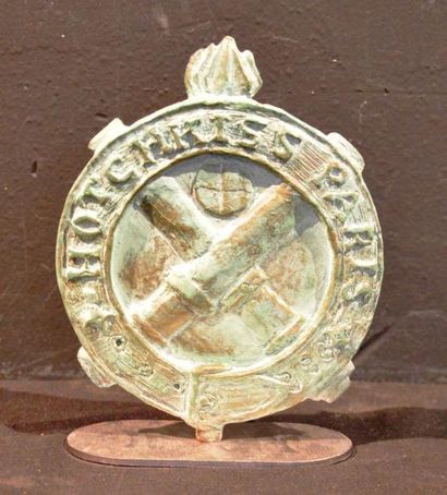 null Laurent GEORGES (Né en 1940) "Logo Hotchkiss " Bronze, fonte à la cire perdue...