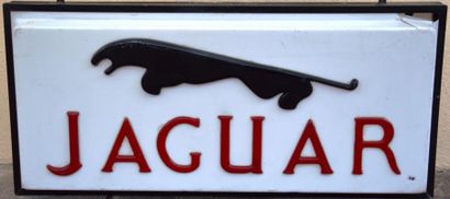 null "Enseigne Jaguar" Enseigne lumineuse de la marque Jaguar, double face rectangulaire,...
