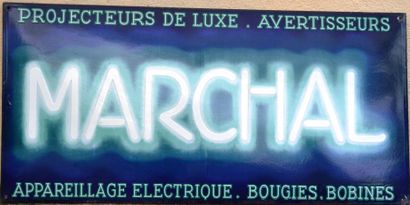 null "Marchal" Plaque émaillée murale rectangulaire. "Marchal, projecteurs de Luxe,...