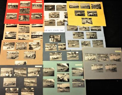 null "Photographies - Grand Prix de Lyon 1947" Ensemble de plus de 120 photos de...