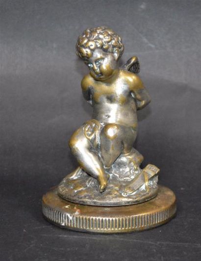 null Louis KLEY (1833-1911) " Eros Mariage" Mascotte signée L.Kley, bronze argenté....