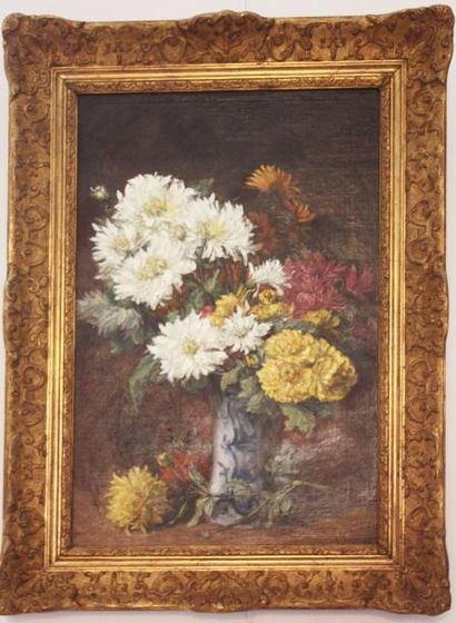 null A. RAYNAUD (XIXe) Bouquet de fleurs Huile sur panneau Signé en bas à droite...