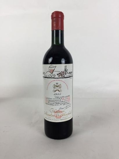 null 1 Blle Chaeau MOUTON ROTHSCHILD (Pauillac) 1955 - Superbe/Etiquette numérot...