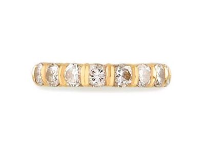 null DEMI ALLIANCE en or jaune sertie de 8 diamants de taille brillant moderne d'environ...