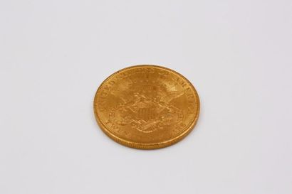 null PIECE DE 20 dollars en or jaune au profil de la liberté, datée 1904. Poids brut...