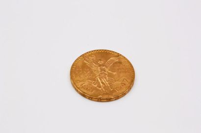 null PIECE de 50 pesos Mexicain en or jaune datant de 1821-1947. Poids brut : 41,7...