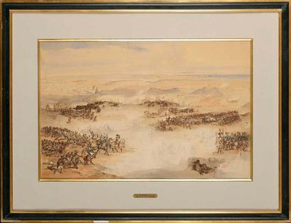 Auguste Raffet (1804-1860) Ecole française « La bataille de Vittoria, Espagne »...