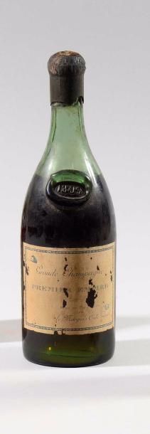 null Bouteille de grande champagne (cognac) En verre soufflé, datée « 1809 ». Bouchon...