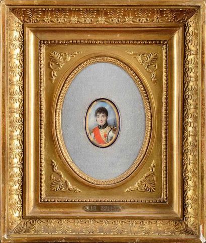 null Jean-Baptiste ISABEY (1767-1855) «Portrait de Jérôme Bonaparte en buste légèrement...