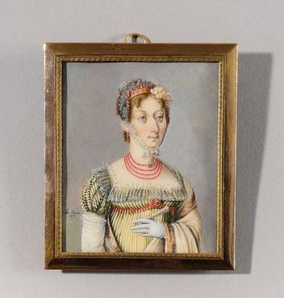 null Elie DIGNAT (Limoges, avant 1787 - Paris, après 1840) « Portrait de Marie-Thérèse-Charlotte,...