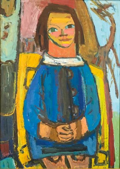 null SIMON SEGAL (1898-1969) Portrait Huile sur toile signée en bas à gauche 91 x...