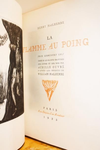 null Henry MALHERBE prix Goncourt 1917 La flamme au poing Paris, aux Dépens d’un...