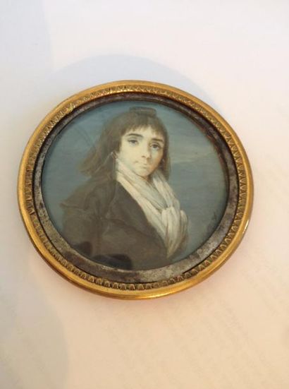 null A.M.F. (Ecole Française, actif vers 1790)
Portrait d’une Conventionnelle en...