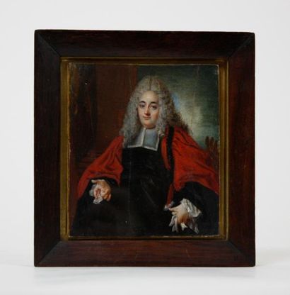 null ECOLE FRANCAISE vers 1750/60. Portrait d’un membre du Parlement en grande tenue...