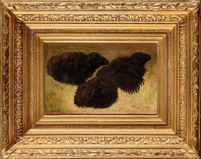 null Rosa BONHEUR (1822-1899) Les moutons noirs Huile sur toile Cachet de la signature...