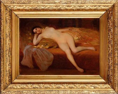 null Pierre Auguste BELLET (1865-1924) Nu allongé Huile sur toile Signée en bas à...