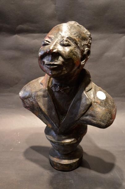 null " Buste de Mr Alves" Bronze d'art signé E. Blanc, daté 1998, numéroté 1/8 avec...