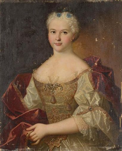null ECOLE PROVENCALE vers 1730, entourage de Joseph André CELLONY Portrait de dame...
