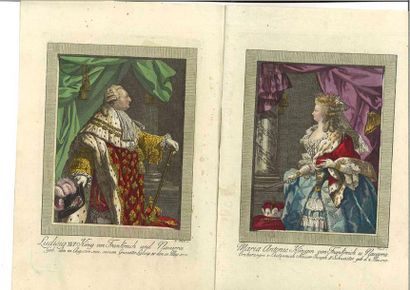 null ECOLE AUTRICHIENNE de la fin du XVIIIème siècle. « Le roi Louis XVI et la reine...