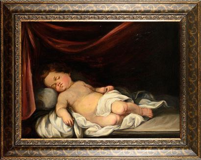 null Luigi MIRADORI (1610-1654), dans le goût de L'enfant endormi Huile sur toile...
