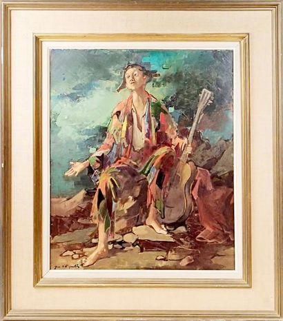 null Jean D'ESPARBES (1899-1968) Arlequin Huile sur toile signée en bas à gauche...