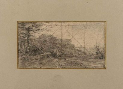 null Henri NAZON (1821-1902) Paysages. Suite de quatre esquisses au crayon signées...