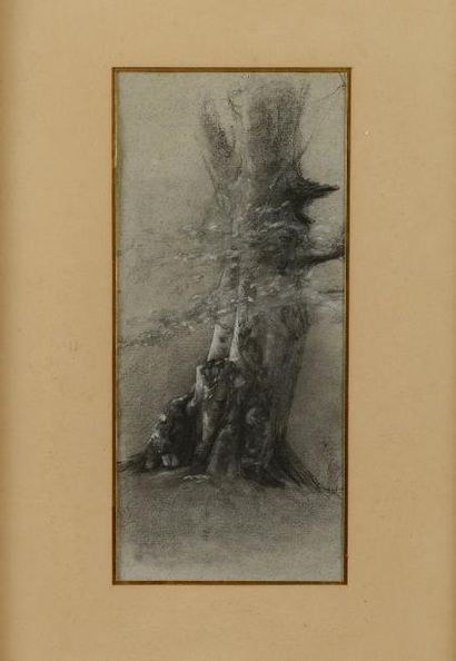 null Henri NAZON (1821-1902) Paysages. Quatre esquisses au crayon et rehauts. Signés...