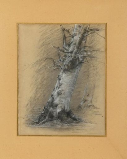null Henri NAZON (1821-1902) Paysages. Quatre esquisses au crayon et rehauts. Signés...
