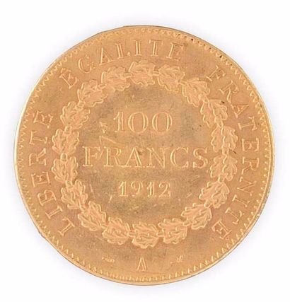 null PIECE en or jaune de 20 francs datée 1912, République Française. Poids brut...