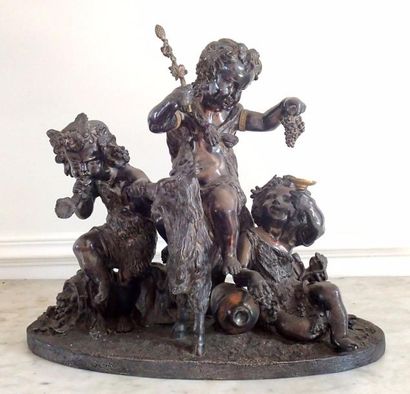 null ECOLE FRANCAISE XIXème siècle
Les enfants de Bacchus jouant avec un bouc
Bronze...