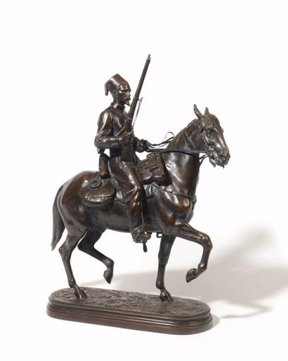 null Isidore Jules BONHEUR (1827-1901) Le Cavalier Oriental Bronze patiné signé sur...