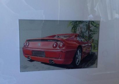 null "Œuvres Ferrari" Deux oeuvres représentants des Ferrari de l'atelier "Hellouin...