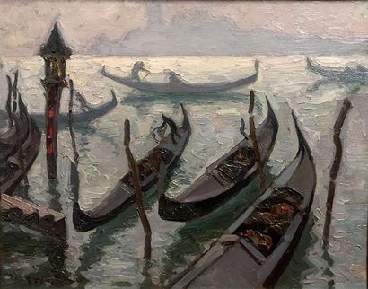 null JAC MARTIN-FERRIERES (1893-1972) Venise Huile sur toile signée en bas à gauche...