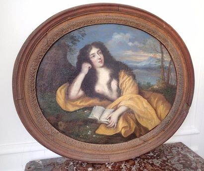 null ECOLE FRANCAISE Début XVIIIème siècle Femme à la lecture Huile sur toile à vue...