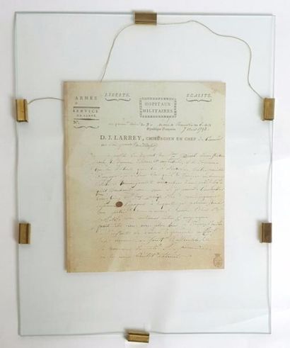 null LARREY (Dominique-Jean). Lettre autographe signée à son épouse Élisabeth-Charlotte...